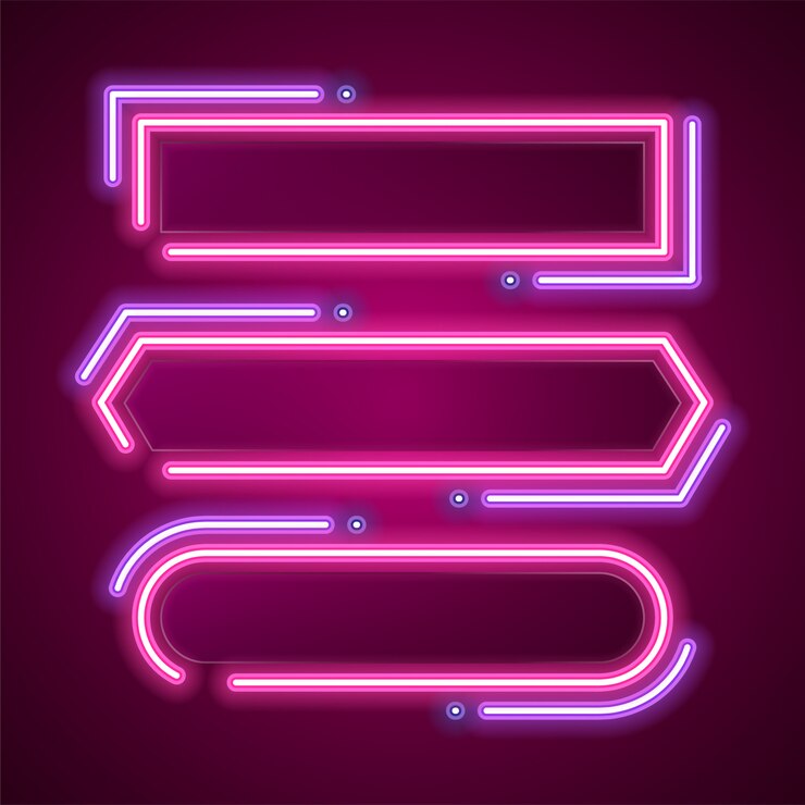 Vettore set di banner al neon