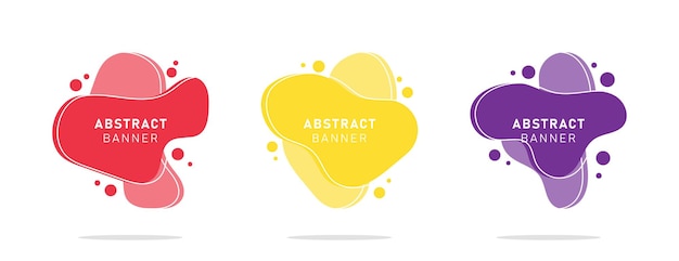 Set di banner colorato moderno piatto astratto liquido blob