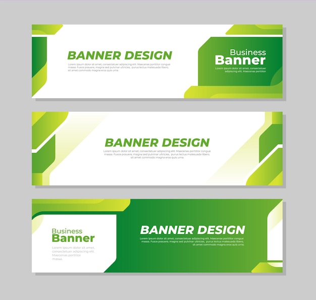 Set di banner commerciali verdi