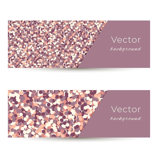 Set di banner con cerchi glitter glamour chic Modello sfondo biglietto da visita