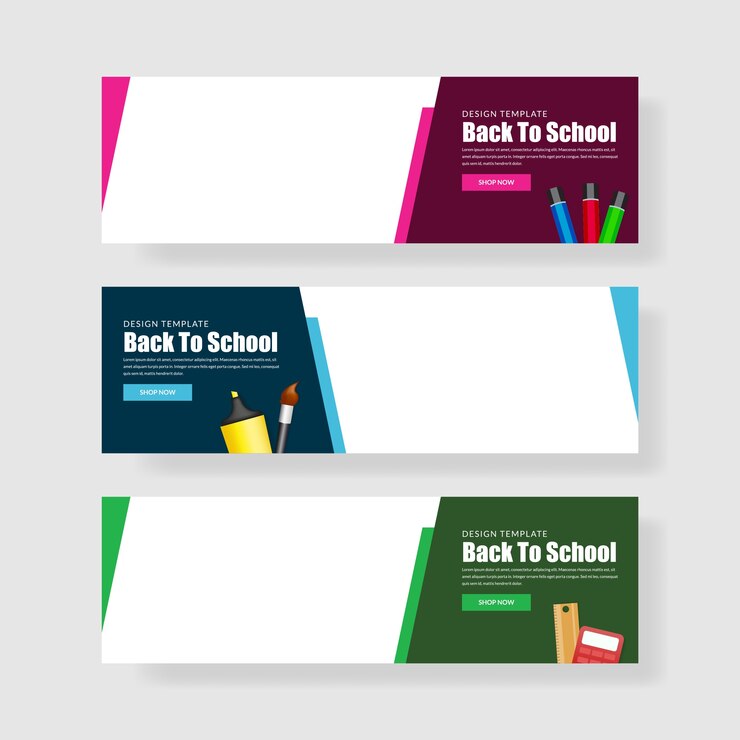 Set di banner di ritorno a scuola