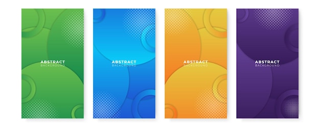 Set di banner di vendita moderna con forme astratte. Gradiente geometrico