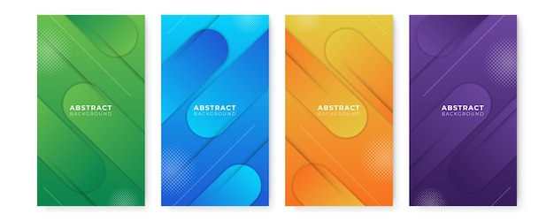 Set di banner di vendita moderna con forme astratte. Gradiente geometrico
