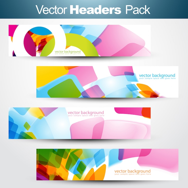 Vettore set di banner intestazione pack