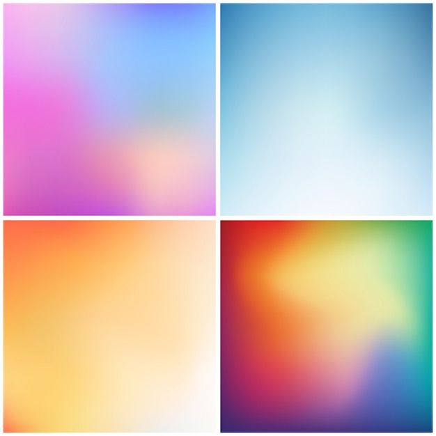 Set di banner quadrato gradiente multicolore astratta