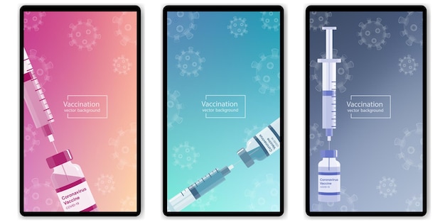 Set di banner verticali per la vaccinazione Covid
