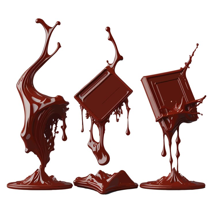 Set di barrette di cioccolato 3D con schizzi di cioccolato