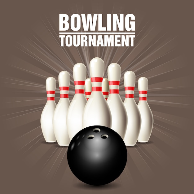 Set di birilli da bowling e palla da bowling