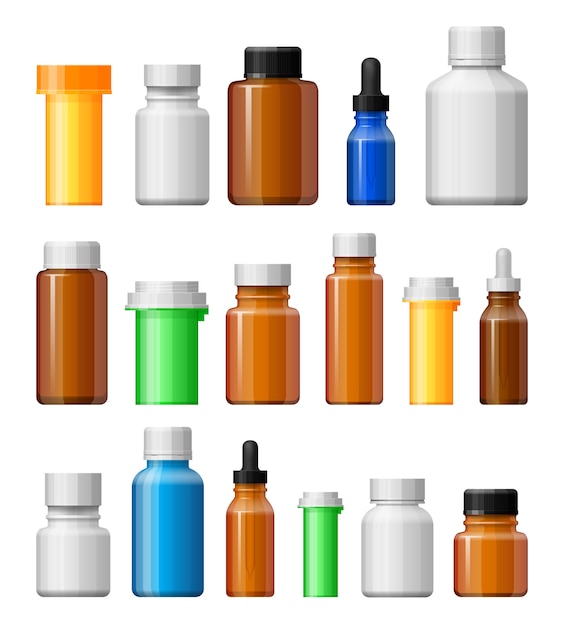 Set di bottiglie di medicina