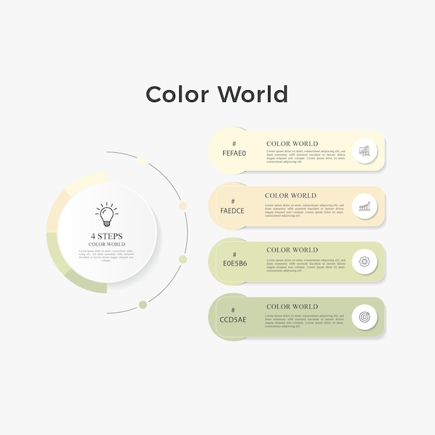 set di campioni di palette di colori vettoriali Combinazione di diversi colori in RGB HEX per il design ui ux