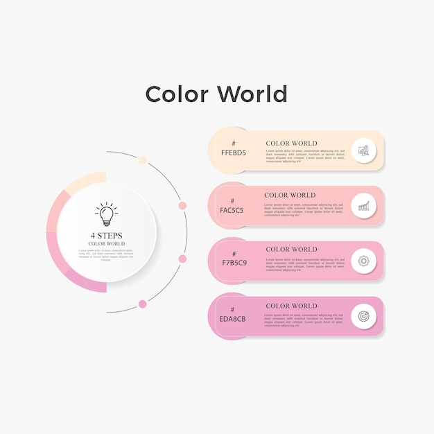 set di campioni di palette di colori vettoriali Combinazione di diversi colori in RGB HEX per il design ui ux