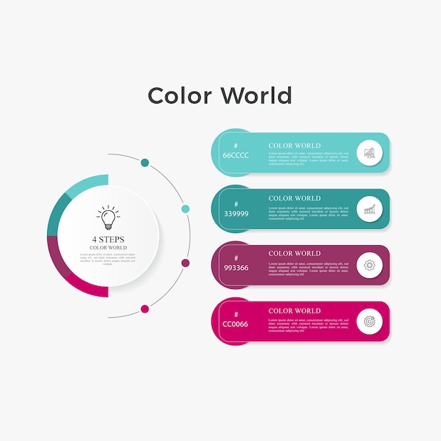 set di campioni di palette di colori vettoriali Combinazione di diversi colori in RGB HEX per il design ui ux