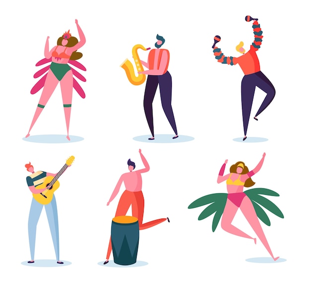 Set di caratteri della banda di carnevale brasiliano.