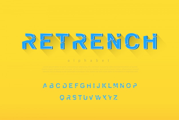 Set di caratteri di alfabeto di tema di ridimensionamento moderno design creativo
