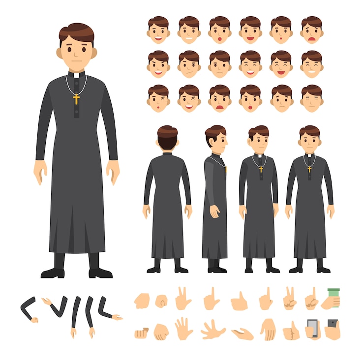 Vettore set di caratteri pastorali