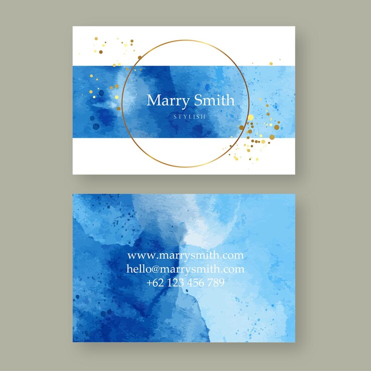 set di carta acquerello astratto blu
