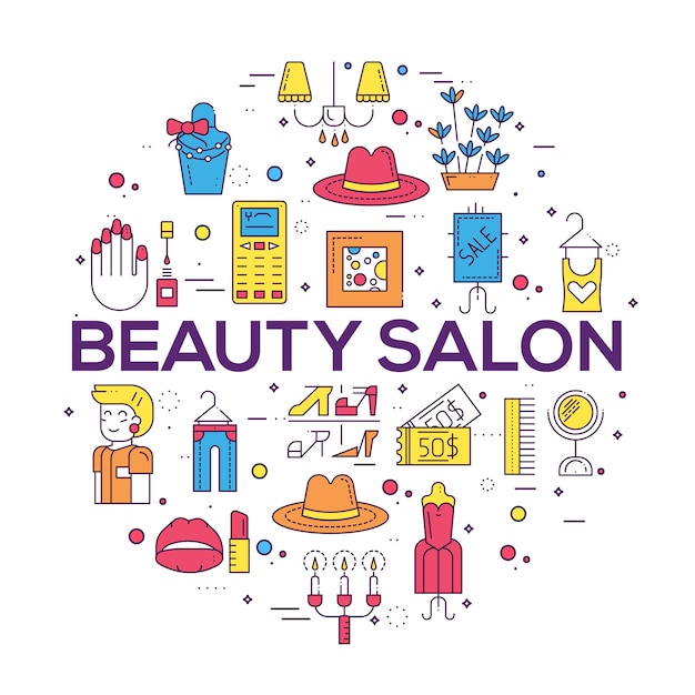 Set di carte brochure assortimento di bellezza linea sottile. Modello di cosmetologia di flyear, riviste.