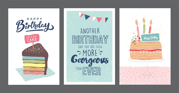 Set di carte di auguri di compleanno