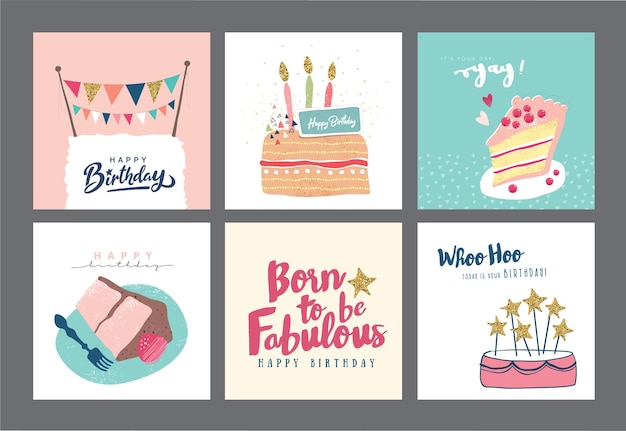 Set di carte di auguri di compleanno