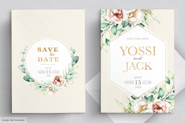 set di carte di invito floreale