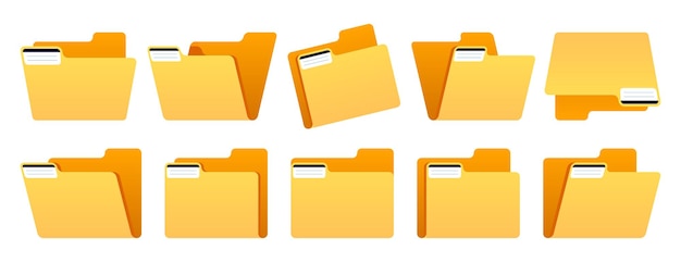 Set di cartelle di file L'archiviazione della carta vuota organizza l'archiviazione dei documenti simbolo della directory della carta vuota