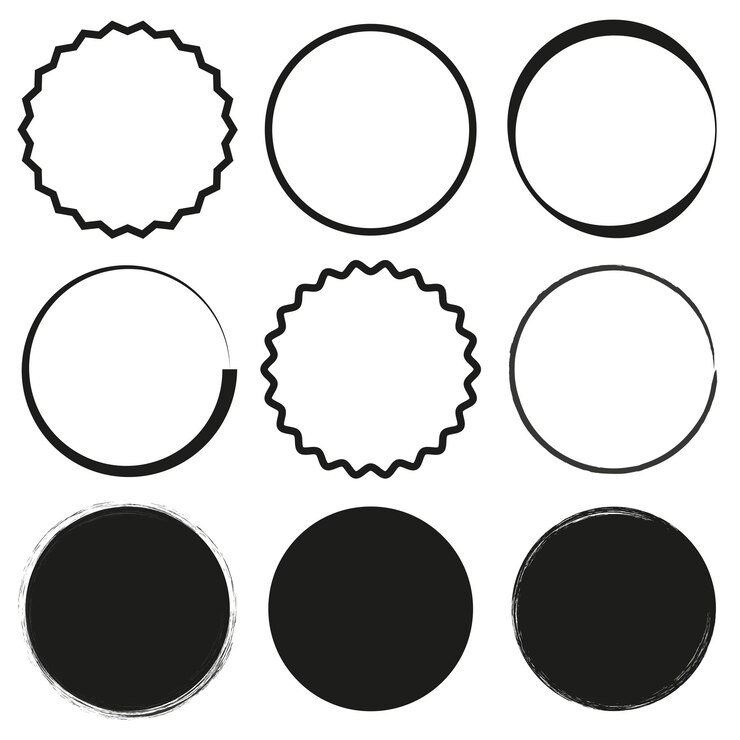 Vettore set di cerchi grunge grunge forme rotonde illustrazione vettoriale eps 10 immagine di stock
