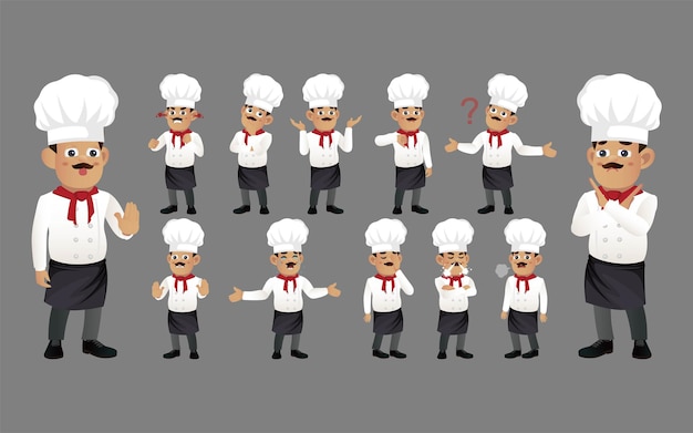 Set di chef con emozioni diverse