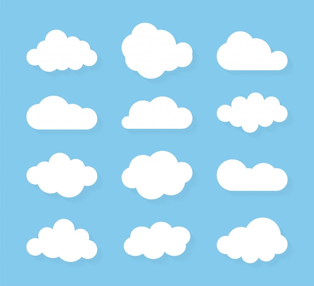 Set di cielo blu, nuvole.