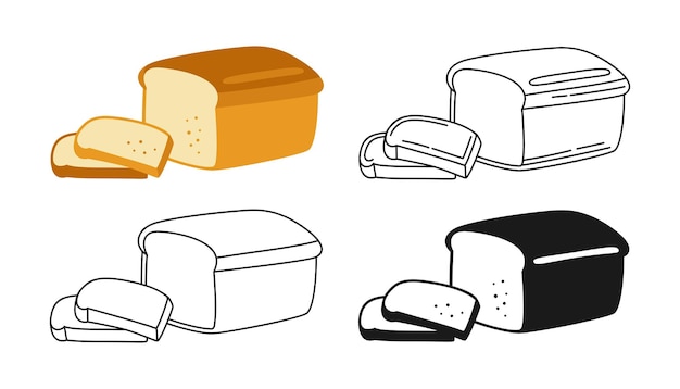 Set di clipart di panetteria a fette di pane