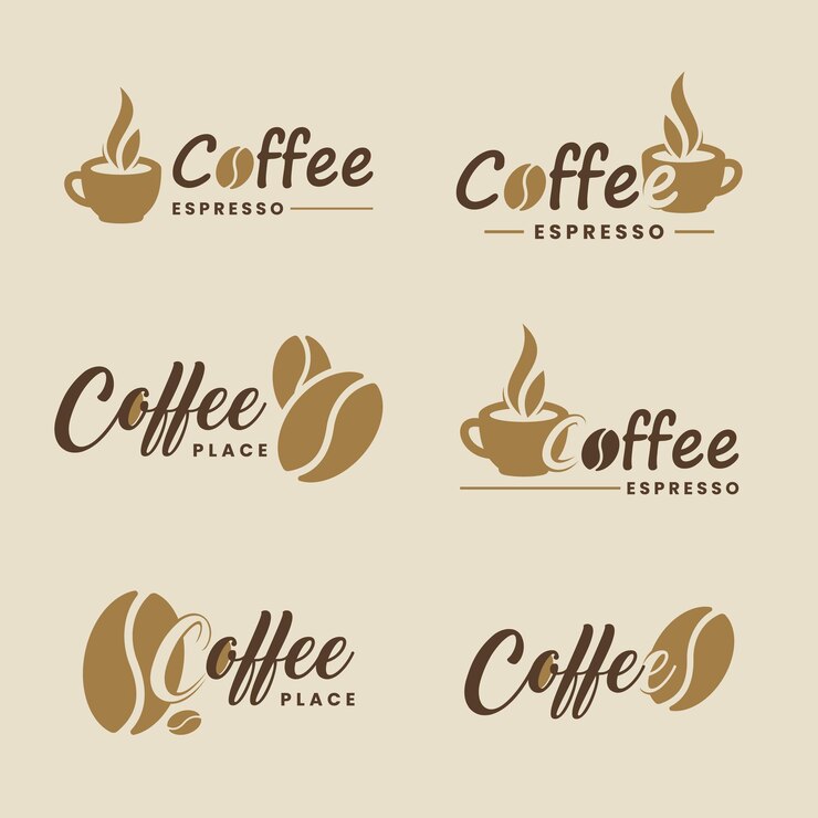 Set di collezione di design del logo del caffè