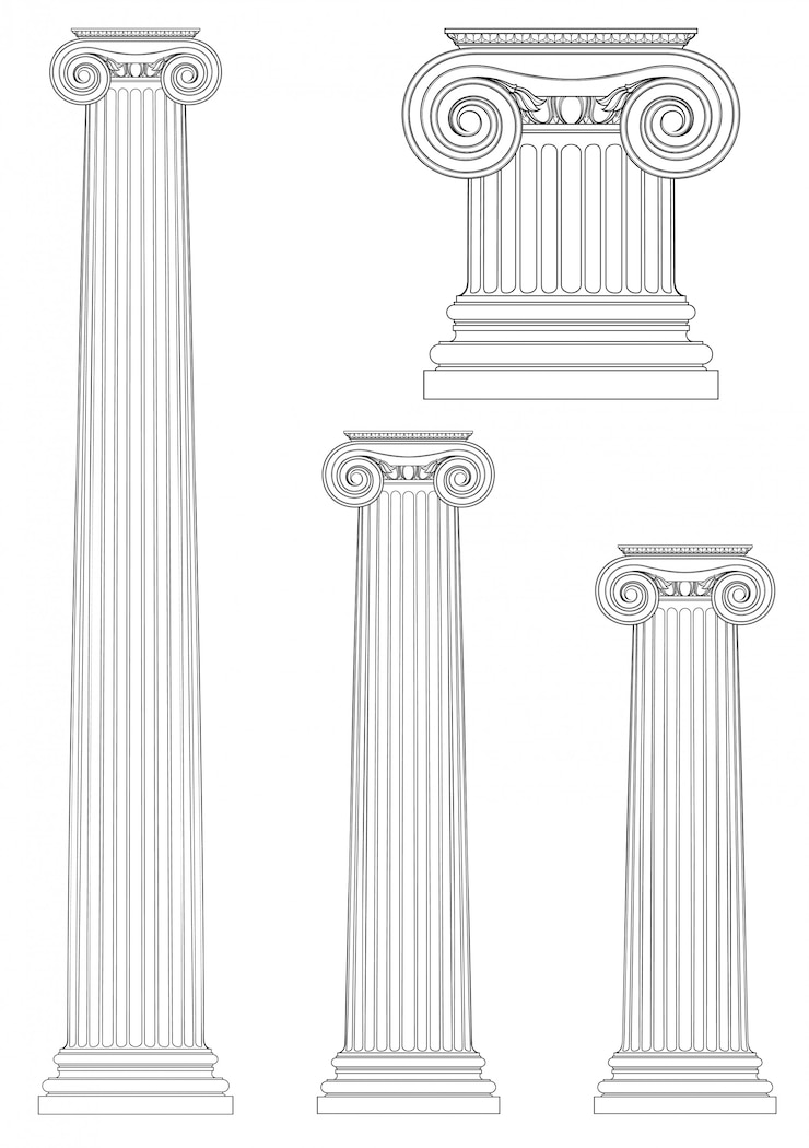 Vettore set di colonne ioniche
