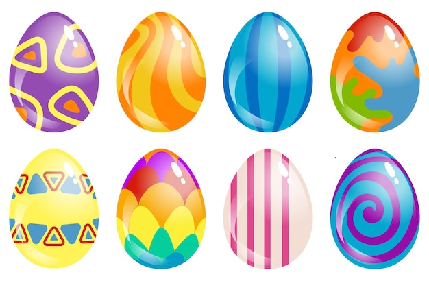 Set di colorate uova di Pasqua vettore