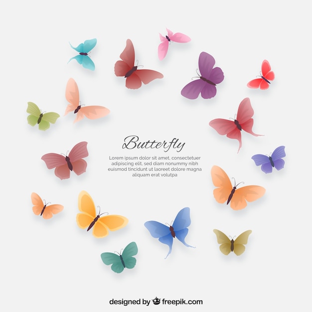 Set di coloredbutterflies
