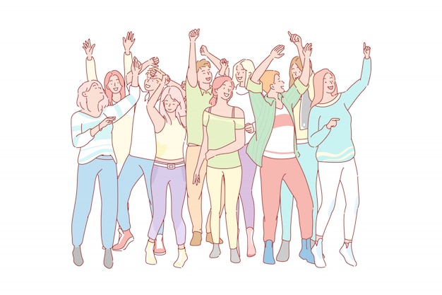 Set di concetto di persone danzanti