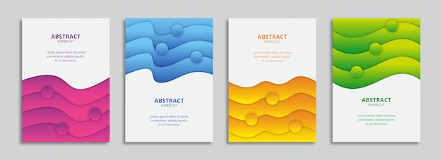 Set di copertine con forme ondulate colorate