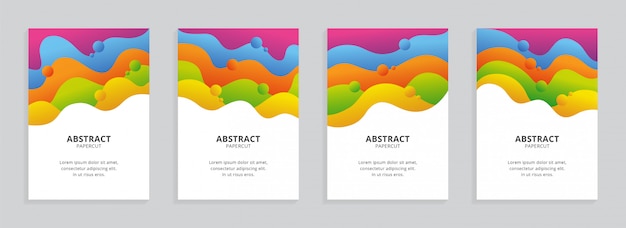 Set di copertine con forme ondulate colorate