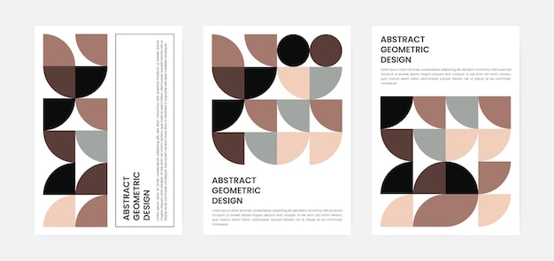 Set di copertine con opere d'arte geometriche