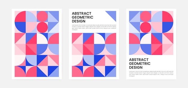 Set di copertine con opere d'arte geometriche