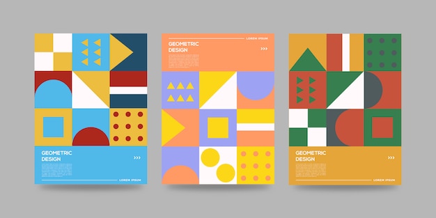 Set di copertine geometriche astratte