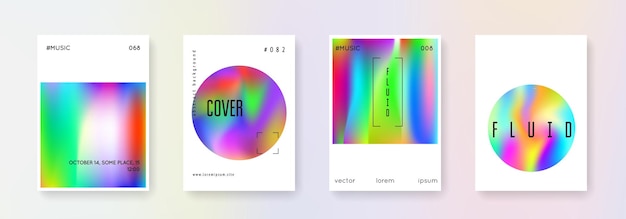 Set di copertine olografiche Sfondi astratti