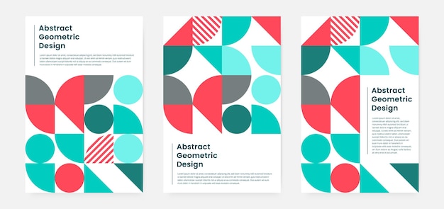 Set di copertine per poster con grafica geometrica