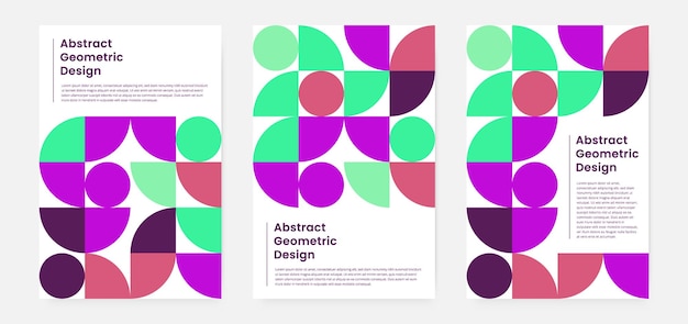 Set di copertine per poster con grafica geometrica