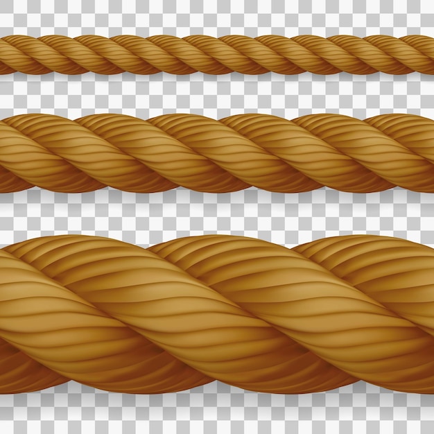 Set di corde di canapa realistiche senza cuciture con dettagli elevati