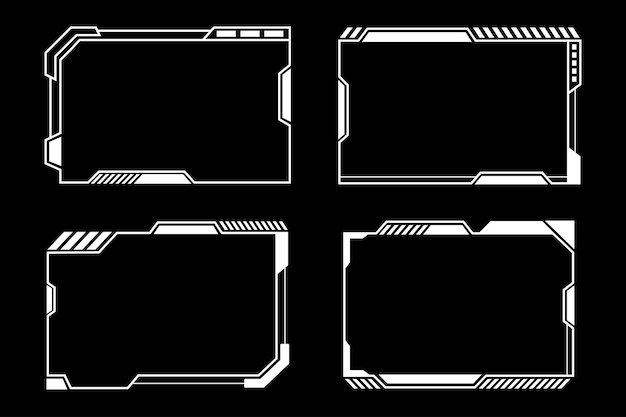 Set di cornici astratte futuristiche Illustrazione vettoriale
