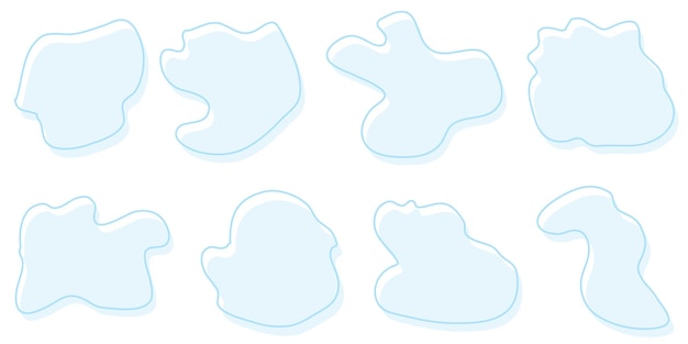 Set di cornici blu chiaro pastello freeformgeometrico sfondo bianco