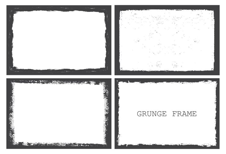 Vettore set di cornici in difficoltà grunge.