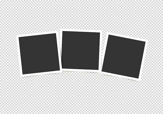Set di cornici per foto. Mockup per le tue foto isolato