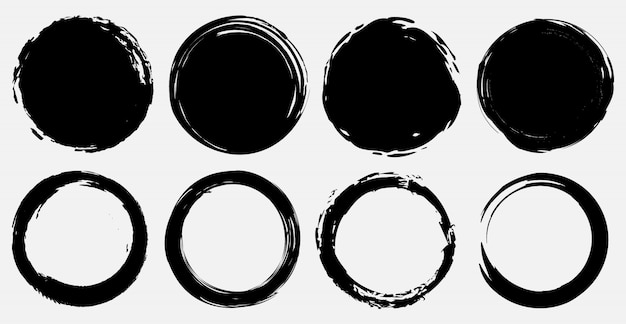 Set di cornici rotonde grunge