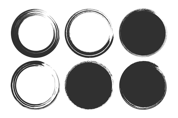 Set di cornici rotonde per pennelli grunge