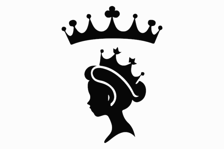Vettore set di corone della regina di sagome illustrazione vettoriale collezione di design